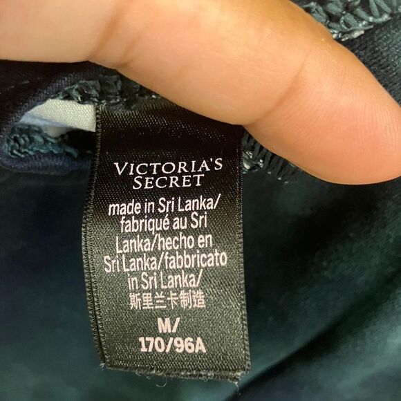 Victoria's Secret Deep Green & Black Tie dye Soft Jumpsuit Scoop Back Medium 716 - Picture 5 of 9